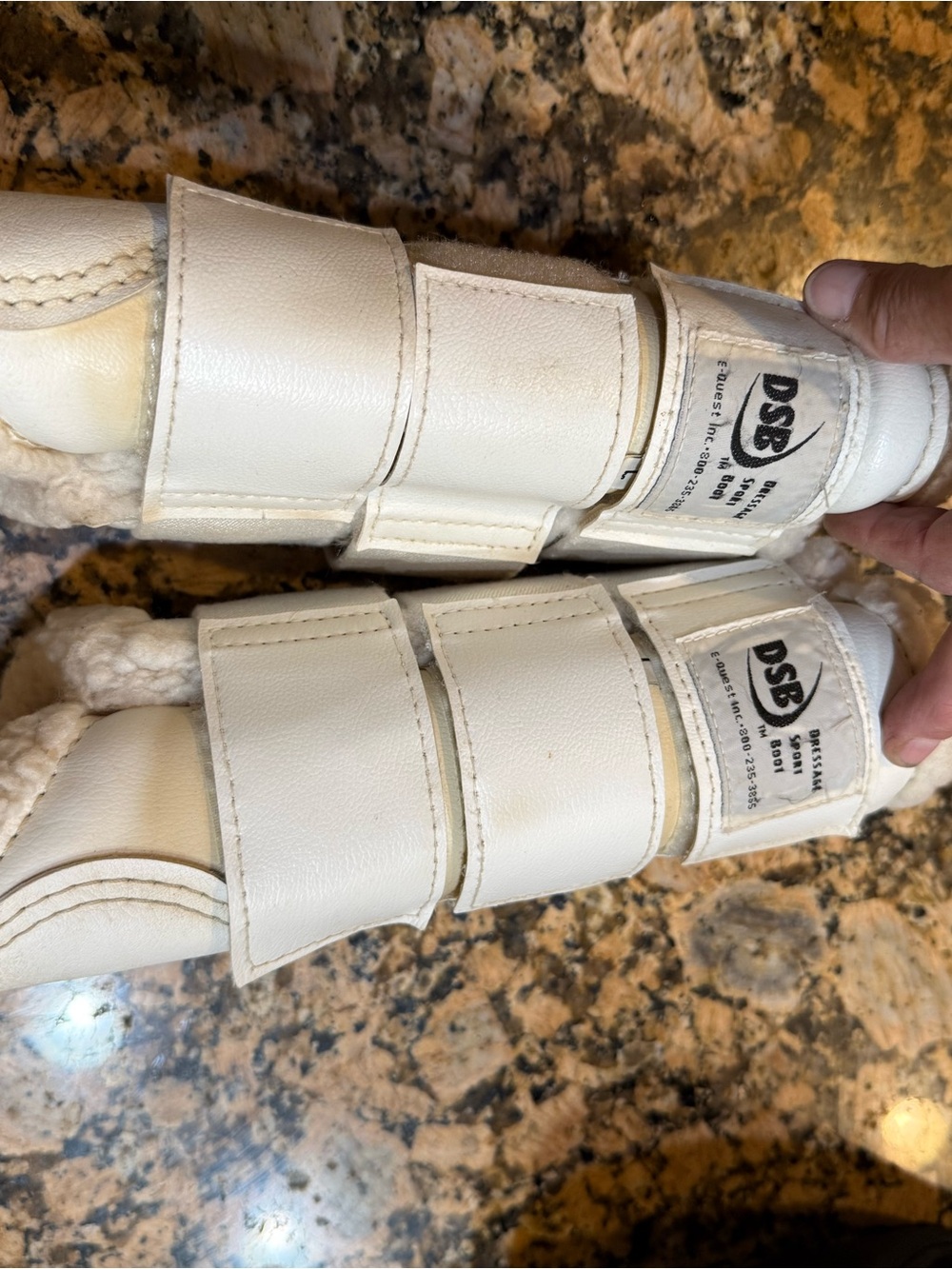 DSB dressage sport boots white fleece lined